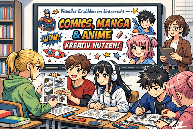 Illustratives Bild zum Workshop Comics, Manga und Anime - Visuelles Erzählen im Unterricht